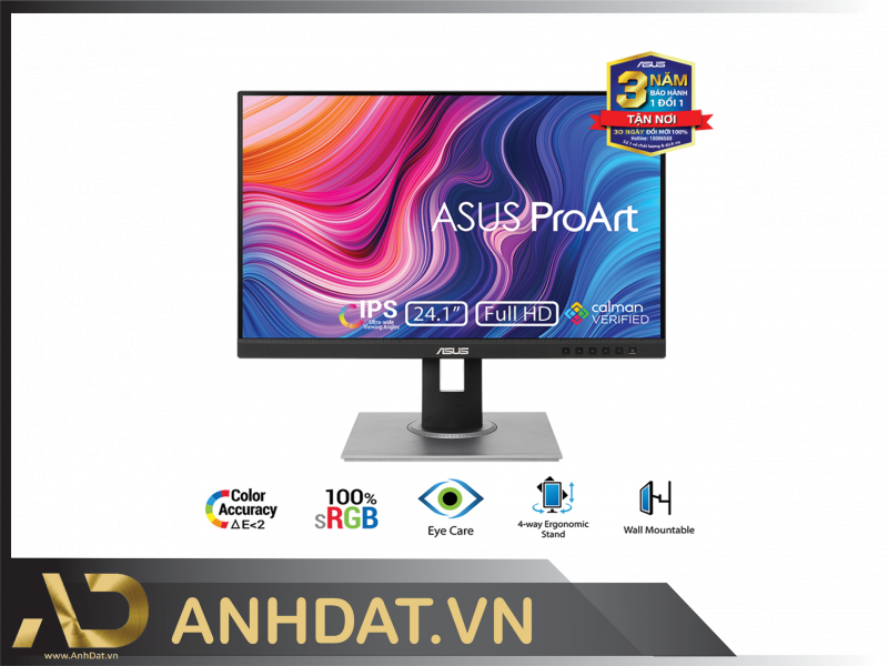 Màn hình Asus ProArt PA248QV (24inch/WUXGA/IPS/75Hz/5ms/300nits/HDMI+DP+DSub+Audio+USB)
