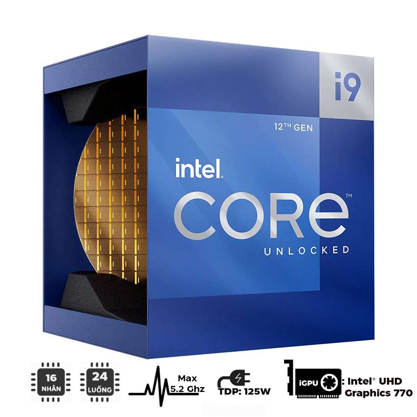 CPU Intel Core i9-12900K (3.9GHz turbo up to 5.2Ghz, 16 nhân 24 luồng, 30MB Cache, 125W) - Socket Intel LGA 1700
